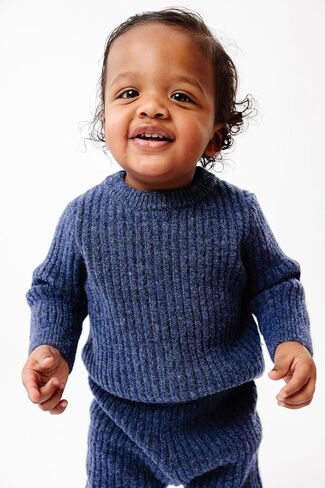 Copper Pearl Crew Sweatshirt: Ultra-Soft Gender Neutral Toddler Sweatshirt, Perfect Cozy, Classic Fit Baby Sweatshirt for Baby Boy Clothes and Baby Girl Clothes - Navy, 18-24m in Kuwait