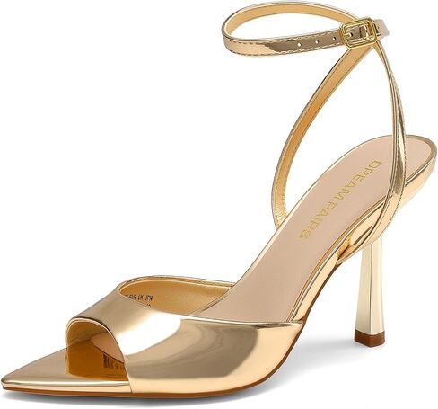 DREAM PAIRS Women's Stiletto Kitten Heeled Sandals | Pointed Open Toe Chunky Block Heels, Heeled Sandals Wedding Bridal Party, 3.78-inch stiletto heel Comfortable Shoes in Kuwait