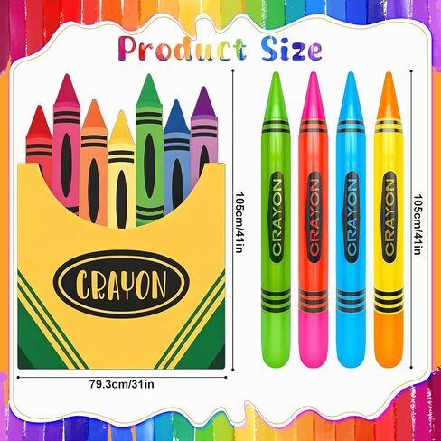 5 Pcs Giant Back to School Decoration with Large Inflatable Crayons Balloons and Crayon Box Cutout Jumbo Crayons Bulk for Graduation Back to School Welcome First Day of School Photo Prop Supply 41 in in Kuwait