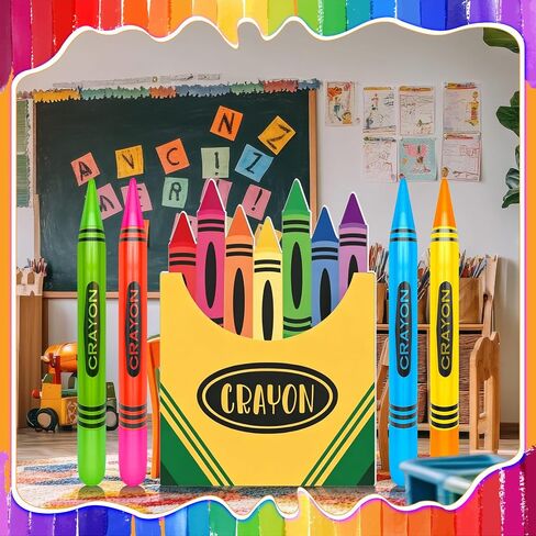 5 Pcs Giant Back to School Decoration with Large Inflatable Crayons Balloons and Crayon Box Cutout Jumbo Crayons Bulk for Graduation Back to School Welcome First Day of School Photo Prop Supply 41 in in Kuwait