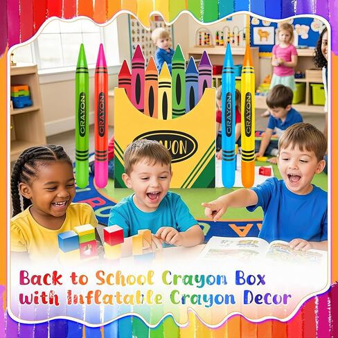 5 Pcs Giant Back to School Decoration with Large Inflatable Crayons Balloons and Crayon Box Cutout Jumbo Crayons Bulk for Graduation Back to School Welcome First Day of School Photo Prop Supply 41 in in Kuwait
