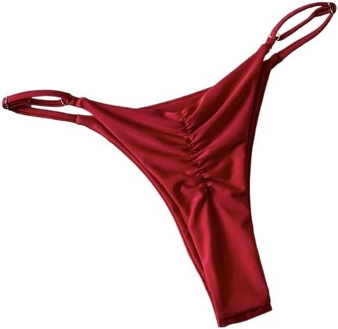 Women Solid Color Thong Bikini Bottom, for Summer Beach in Kuwait