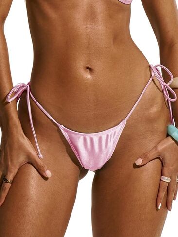Womens Thong Back Tie Side Bikini Bottoms Only Beach Swimwear Summer in Kuwait