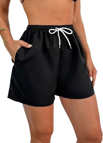 Summer Women's Drawstring Waist Loose Shorts, Swimwear Bottom in Kuwait