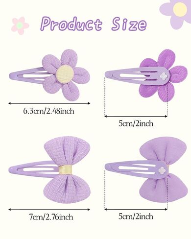 doboi 24Pcs Toddler Hair Clips Hair Barrettes Baby Girls Hair Bows Clips | Floral Hairpins Flower Hair Clips for Girls Kids Toddler Hair Accessories in Kuwait