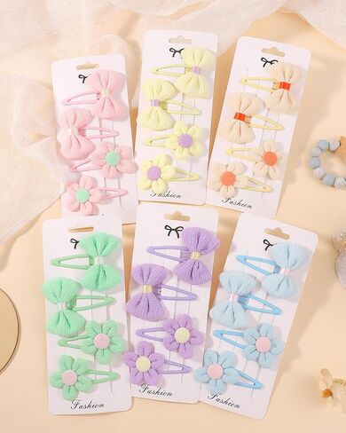 doboi 24Pcs Toddler Hair Clips Hair Barrettes Baby Girls Hair Bows Clips | Floral Hairpins Flower Hair Clips for Girls Kids Toddler Hair Accessories in Kuwait