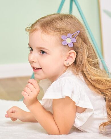 doboi 24Pcs Toddler Hair Clips Hair Barrettes Baby Girls Hair Bows Clips | Floral Hairpins Flower Hair Clips for Girls Kids Toddler Hair Accessories in Kuwait