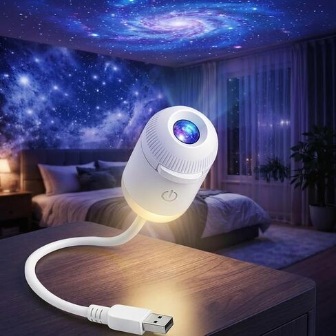 Galaxy Projector Night Light, Star Projector USB LED Starry Sky Ceiling Lamp, 24 Film Discs 360° Adjustable Planetarium Projector for Bedroom Adults, Ceiling Night Light Projector for Room Mood Decor in Kuwait