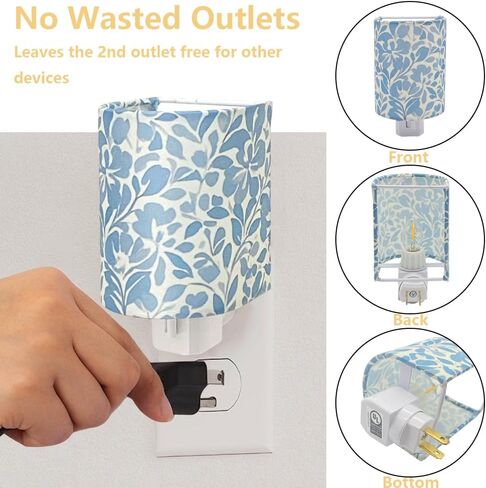 Decorative Night Light with Switch, Night Lights Plug into Wall Vintage Fabric Plug-in Nightlight, 360° Rotatable Energy-Saving Eye-Friendly Accent Lamp for Bedroom Kitchen Hallway Decor in Kuwait