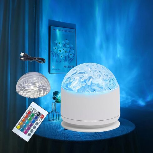 2 in 1 Galaxy Light, 16 Color Aurora Night Light Projector, Ocean Wave Projector with Remote Control, USB Recharge Northern Lights Projector for Bedroom Home Decor Gifts (Aurora & Wave) in Kuwait