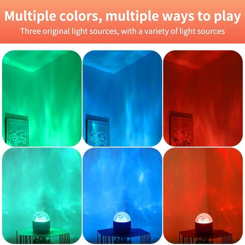 2 in 1 Galaxy Light, 16 Color Aurora Night Light Projector, Ocean Wave Projector with Remote Control, USB Recharge Northern Lights Projector for Bedroom Home Decor Gifts (Aurora & Wave) in Kuwait