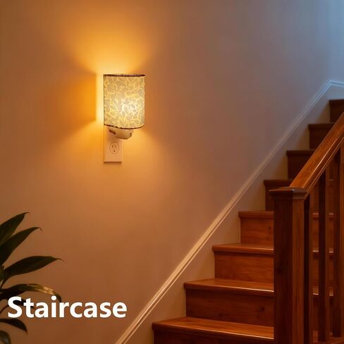 Decorative Night Light with Switch, Night Lights Plug into Wall Vintage Fabric Plug-in Nightlight, 360° Rotatable Energy-Saving Eye-Friendly Accent Lamp for Bedroom Kitchen Hallway Decor in Kuwait