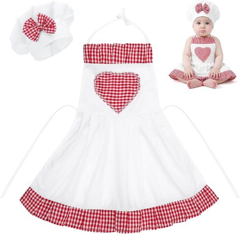 2 Pack Baby Photography Props, Baby Chef Hat and Apron, Baby Chef Outfit, Newborn Photography Outfits, 6-24 Months in Kuwait