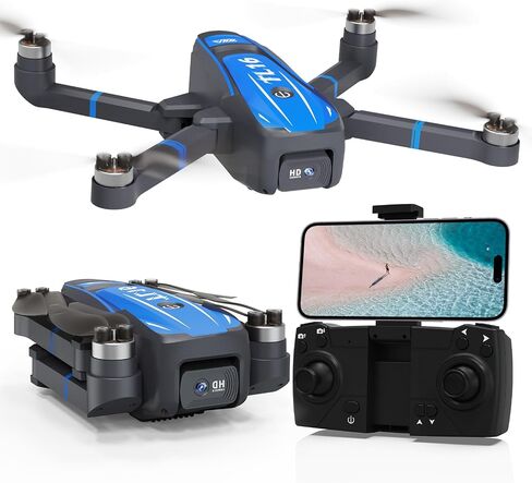 Toladrone TL16 Drones with Camera for Adults 4K, Brushless Motor Mini Drone with Camera for Beginners with Headless Mode 360° Flip Gravity Control, Foldable Quadcopter for Adults, Blue in Kuwait