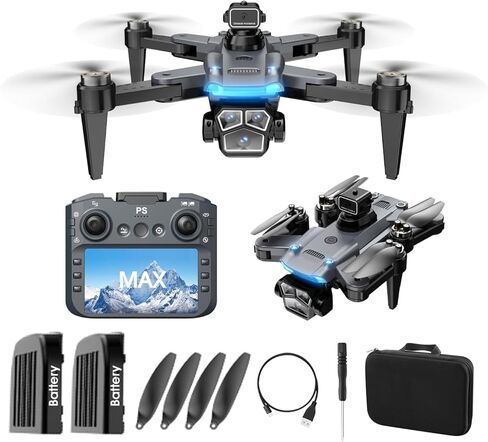 4K Drone with Camera for Adults, Foldable Quadcopter with 4.3" Screen Remote Controller, Brushless Motor,Obstacle Avoidance,Under 249g，One-Key Takeoff & Auto Follow,2Batteries. in Kuwait