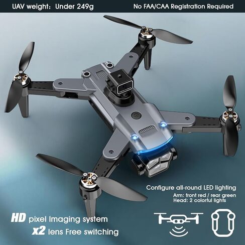 4K Drone with Camera for Adults, Foldable Quadcopter with 4.3" Screen Remote Controller, Brushless Motor,Obstacle Avoidance,Under 249g，One-Key Takeoff & Auto Follow,2Batteries. in Kuwait