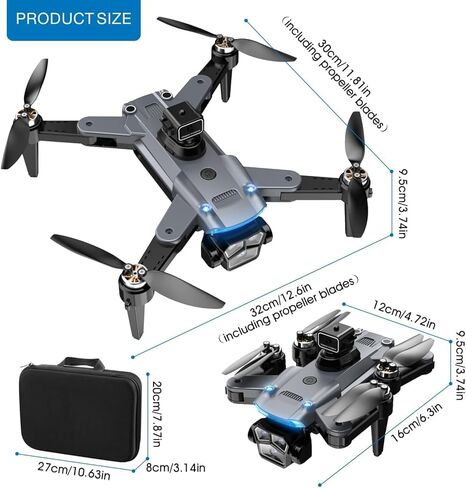 4K Drone with Camera for Adults, Foldable Quadcopter with 4.3" Screen Remote Controller, Brushless Motor,Obstacle Avoidance,Under 249g，One-Key Takeoff & Auto Follow,2Batteries. in Kuwait