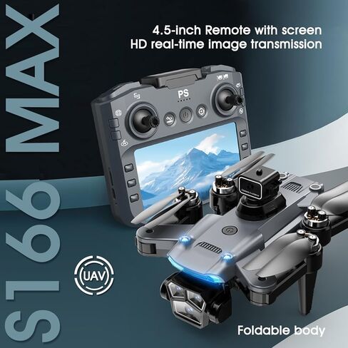 4K Drone with Camera for Adults, Foldable Quadcopter with 4.3" Screen Remote Controller, Brushless Motor,Obstacle Avoidance,Under 249g，One-Key Takeoff & Auto Follow,2Batteries. in Kuwait