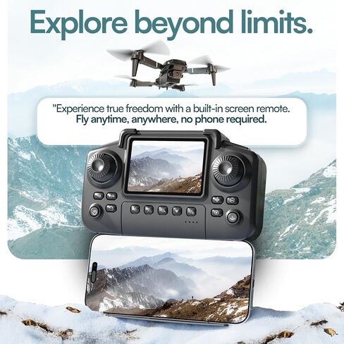 Falcon X 4K Drone with Built-In Screen Remote, Foldable FPV Quadcopter with Wide-Angle Camera, Carrying Case & 3 Batteries – Easy-to-Fly Drone for Beginners in Kuwait