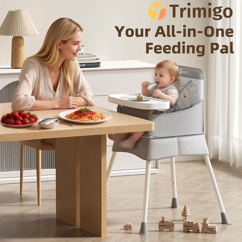 High Chair for Babies & Toddlers, Portable & Foldable Baby Feeding Chair with Removable Tray, Travel Highchair for Kitchen, Dining, Outdoors, Up to 33 lbs in Kuwait