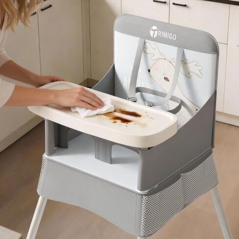 High Chair for Babies & Toddlers, Portable & Foldable Baby Feeding Chair with Removable Tray, Travel Highchair for Kitchen, Dining, Outdoors, Up to 33 lbs in Kuwait