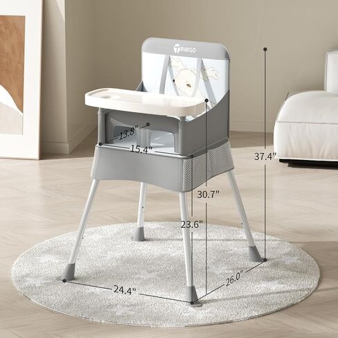 High Chair for Babies & Toddlers, Portable & Foldable Baby Feeding Chair with Removable Tray, Travel Highchair for Kitchen, Dining, Outdoors, Up to 33 lbs in Kuwait