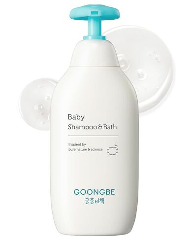 GOONGBE Baby Shampoo & Bath - Korean Baby Wash - Hypoallergenic Head to Toe Cleanser - Paraben-Free Formula For Sensitive Hair & Skin, 11.8 fl.oz. in Kuwait