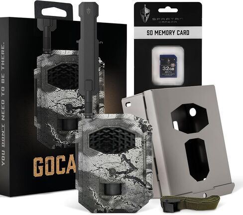 Spartan Camera GoCam2 Cellular Trail Camera Bundle – Security Box & 32GB Full-size SD Card Included,FHD Photo Capture,1080P Video,No-Glow IR Night Vision,Water Resistant (Spartan Areus, Multi-carrier) in Kuwait