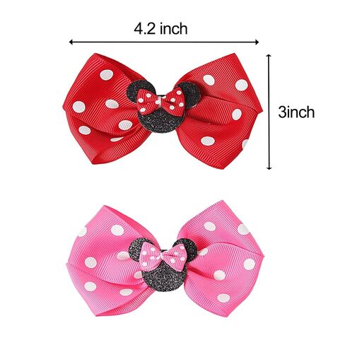 Hair Clip, Baby Girl Mouse Ears Hair Bows Clips, 4pcs Polka Dot Hair Accessory for Baby Kids Girls Women, Mice Hair Accessories for Glitter Party Princess Decoration Cosplay | Baby Girl Mouse Ears Hair Bows Clips Baby Hair Accessory Birthday Mouse Ear Hai in Saudi Arabia