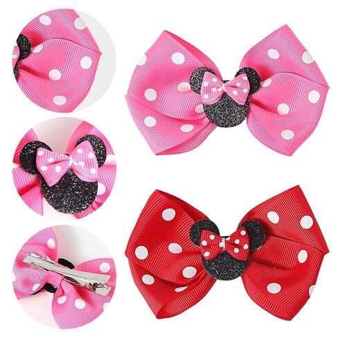 Hair Clip, Baby Girl Mouse Ears Hair Bows Clips, 4pcs Polka Dot Hair Accessory for Baby Kids Girls Women, Mice Hair Accessories for Glitter Party Princess Decoration Cosplay | Baby Girl Mouse Ears Hair Bows Clips Baby Hair Accessory Birthday Mouse Ear Hai in Saudi Arabia