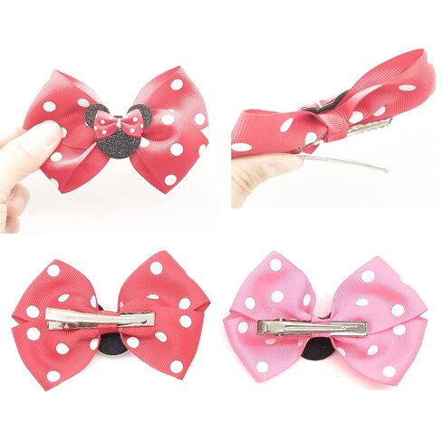 Hair Clip, Baby Girl Mouse Ears Hair Bows Clips, 4pcs Polka Dot Hair Accessory for Baby Kids Girls Women, Mice Hair Accessories for Glitter Party Princess Decoration Cosplay | Baby Girl Mouse Ears Hair Bows Clips Baby Hair Accessory Birthday Mouse Ear Hai in Saudi Arabia
