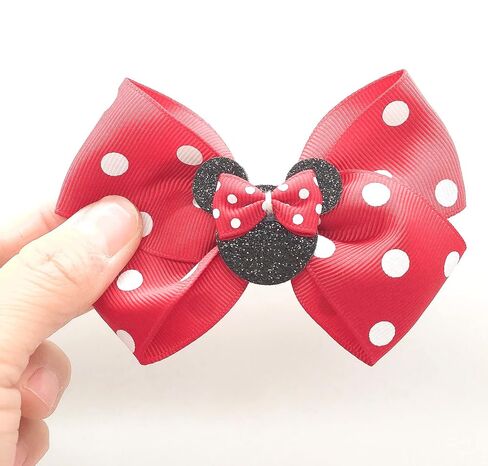 Hair Clip, Baby Girl Mouse Ears Hair Bows Clips, 4pcs Polka Dot Hair Accessory for Baby Kids Girls Women, Mice Hair Accessories for Glitter Party Princess Decoration Cosplay | Baby Girl Mouse Ears Hair Bows Clips Baby Hair Accessory Birthday Mouse Ear Hai in Saudi Arabia