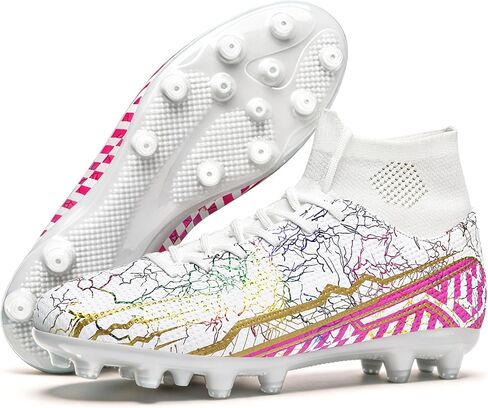 Aisijimo Men's Indoor Soccer Shoes Non-Slip Football Cleats for Artificial Turf - Size 6-13 in Kuwait