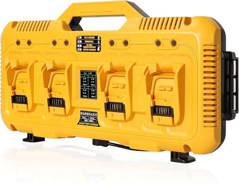 Upgraded 8A Fast Battery Charger Station for Dewalt Batteries, 4 Port 32A Total Output, 4X Faster Charging, DCB104 Charger, Fits 12V MAX, 20V MAX & Flex 20V/60V Batteries, Compatible with Toughsystem in Kuwait