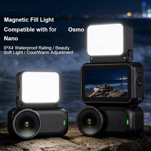 Mini Selfie Fill Light for DJI Osmo Nano,IPX4 Waterproof Quick Release Magnetic Portable Photography Supplementary Lighting for DJI Osmo Nano Shooting Accessories in Kuwait