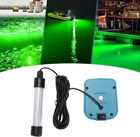 Asixxsix Underwater Fishing Light, IP68 Water Proof 1300LM 360 Illumination, LED Fish Light with 126 LED Beads Fit for 18V Battery, for Kayak Boat Dock in Kuwait