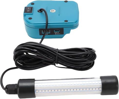Asixxsix Underwater Fishing Light, IP68 Water Proof 1300LM 360 Illumination, LED Fish Light with 126 LED Beads Fit for 18V Battery, for Kayak Boat Dock in Kuwait