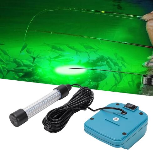 Asixxsix Underwater Fishing Light, IP68 Water Proof 1300LM 360 Illumination, LED Fish Light with 126 LED Beads Fit for 18V Battery, for Kayak Boat Dock in Kuwait