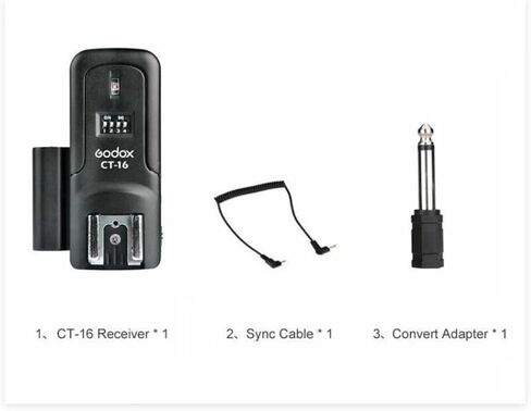 GODOX CT-16 Wireless Flash Trigger Receiver Only, 16-Channel 433MHz Remote Flash Receiver for Manual Studio Flash Triggering in Kuwait