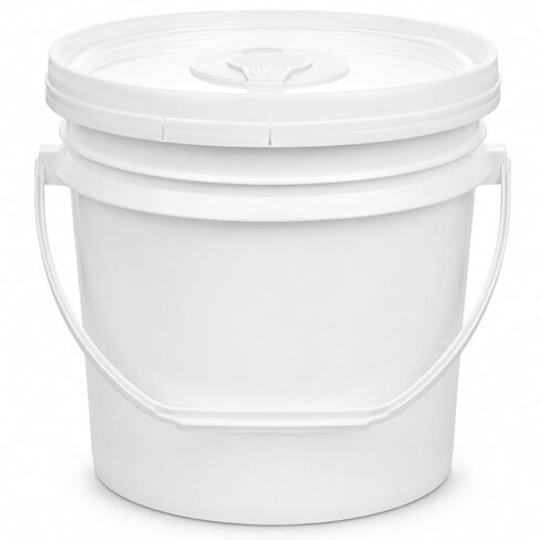 IMIKEYA Empty Wipes Bucket with Lid and Handle, 4L/1 Gallon, Sturdy Plastic | Refillable Wipes Container for Gyms Fitness Clubs Schools Offices and Commercial Facilities, White in Kuwait