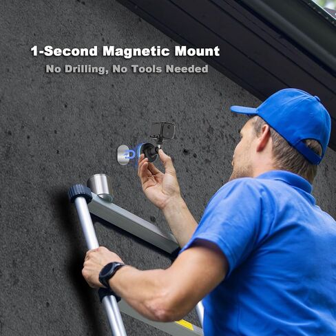 No WiFi Small Security Camera, 4G LTE Cellular Security Camera with 2K Live | Magnetic Surveillance Cam with Long Standby Battery, PIR Motion, Built-in SIM Card Camera for Apartment, Garage or Store in Kuwait