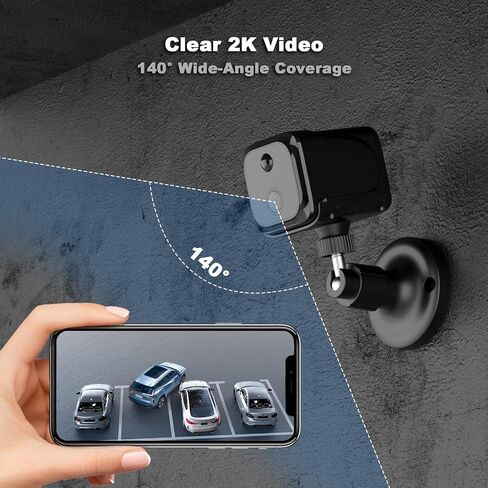 No WiFi Small Security Camera, 4G LTE Cellular Security Camera with 2K Live | Magnetic Surveillance Cam with Long Standby Battery, PIR Motion, Built-in SIM Card Camera for Apartment, Garage or Store in Kuwait