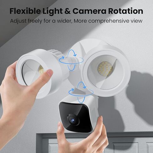 Floodlight Camera Wired, 3K UHD Outdoor Security Camera, Work w/Alexa | 2200-Lumen Motion-Activated Lights, Color Night Vision, 2-Way Audio, 105dB Siren, IP65 Waterproof for Garage, Porch & Yard in Kuwait