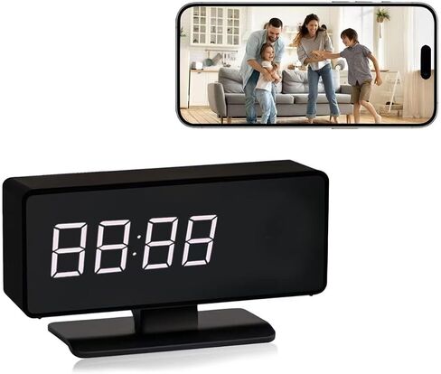 WiFi Hidden Full HD 4k Camera Clock - Nanny Cam with 145° Wide-Angle Lens, Night Vision & Motion Detection, Wireless Indoor Hidden Camera for Home Security Monitoring Remote Live Stream in Kuwait