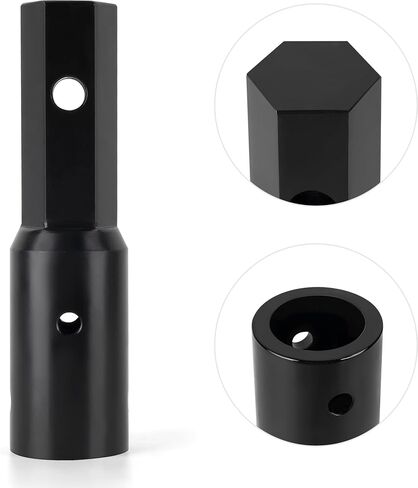 Auger Adapter 2" Round to 2" Hex, Heavy Duty Auger Coupler Connector for Skid Steer, Loader, Post Hole Digger, Earth Drill Bits, Fencing, Landscaping Project Converter, Fully Welded Steel in Kuwait