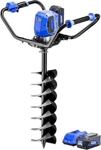 Wild Badger Power 40V Brushless Cordless Earth Auger, Electric Post Hole Digger for Fence Posts with Drill Bit 8'', for Garden & Plant, Battery and Charger Included in Kuwait