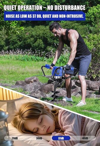 Wild Badger Power 40V Brushless Cordless Earth Auger, Electric Post Hole Digger for Fence Posts with Drill Bit 8'', for Garden & Plant, Battery and Charger Included in Kuwait