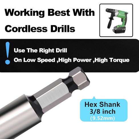 1-1/2 inch X 39.37 inch Auger Bit for Wood, 38x1000mm Hex Long Auger Drill Bit for Wood, Hard Wood,Ship, Composite Materials, Drywall and DIY Projects in Kuwait
