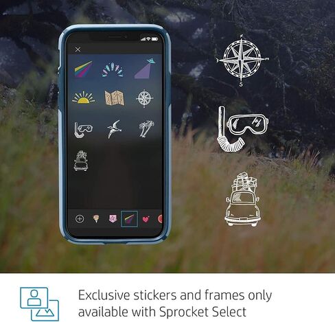 HP Sprocket Select Portable Photo Printer – Stylize Social Media Photos and Print 30% Larger Pictures on 2.3x3.4" Sticky-Backed Paper (5XH49A) in Kuwait