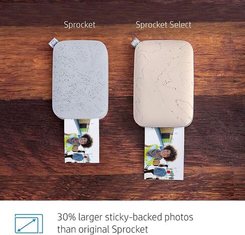 HP Sprocket Select Portable Photo Printer – Stylize Social Media Photos and Print 30% Larger Pictures on 2.3x3.4" Sticky-Backed Paper (5XH49A) in Kuwait